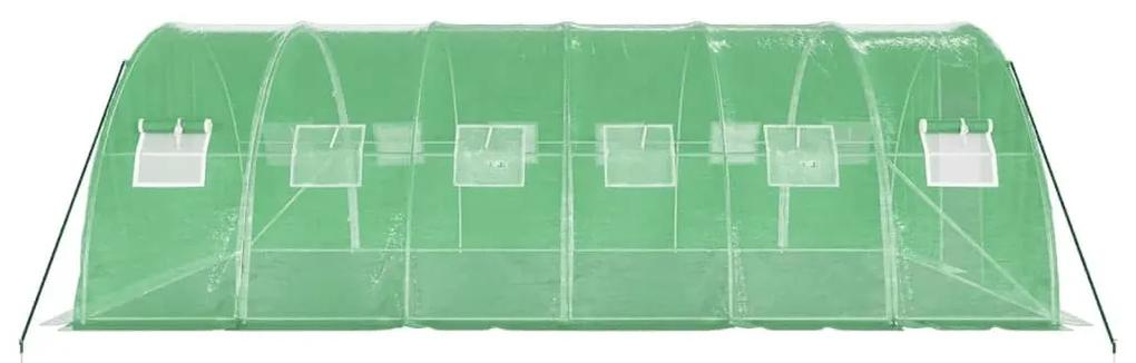 Θερμοκήπιο Πράσινο 24 μ² 6 x 4 x 2 μ. με Ατσάλινο Πλαίσιο - Πράσινο