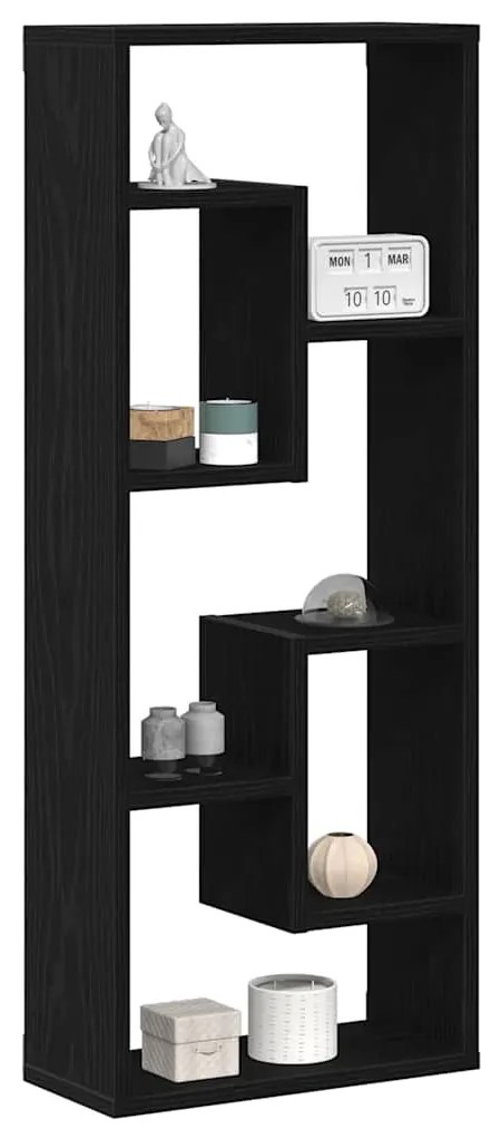 vidaXL Ράφι Τοίχου Μαύρη Δρυς 36 x 16 x 90 εκ. από Τεχνητό Ξύλο