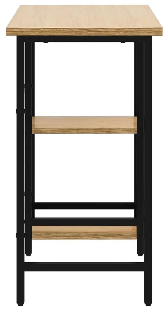 vidaXL Γραφείο Υπολογιστή Μαύρο/Ανοιχτ. Δρυς 80x40x72εκ MDF & Μέταλλο