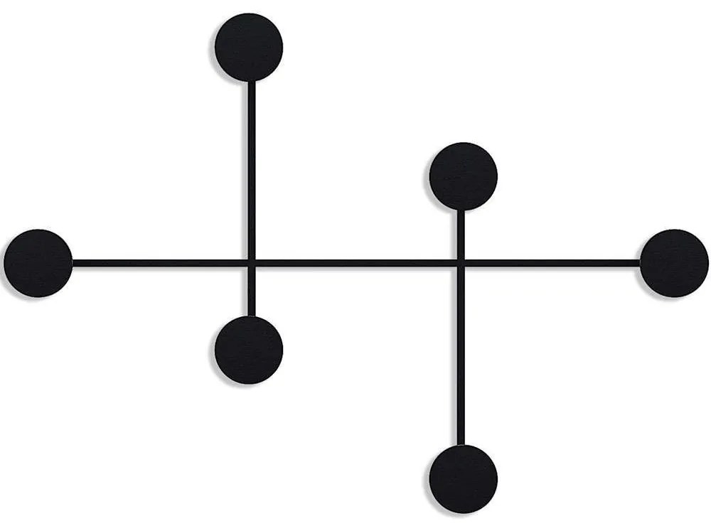 Κρεμάστρα Τοίχου 6 Θέσεων Dama 494PYT1129 82x60x10cm Black Wallity Metal