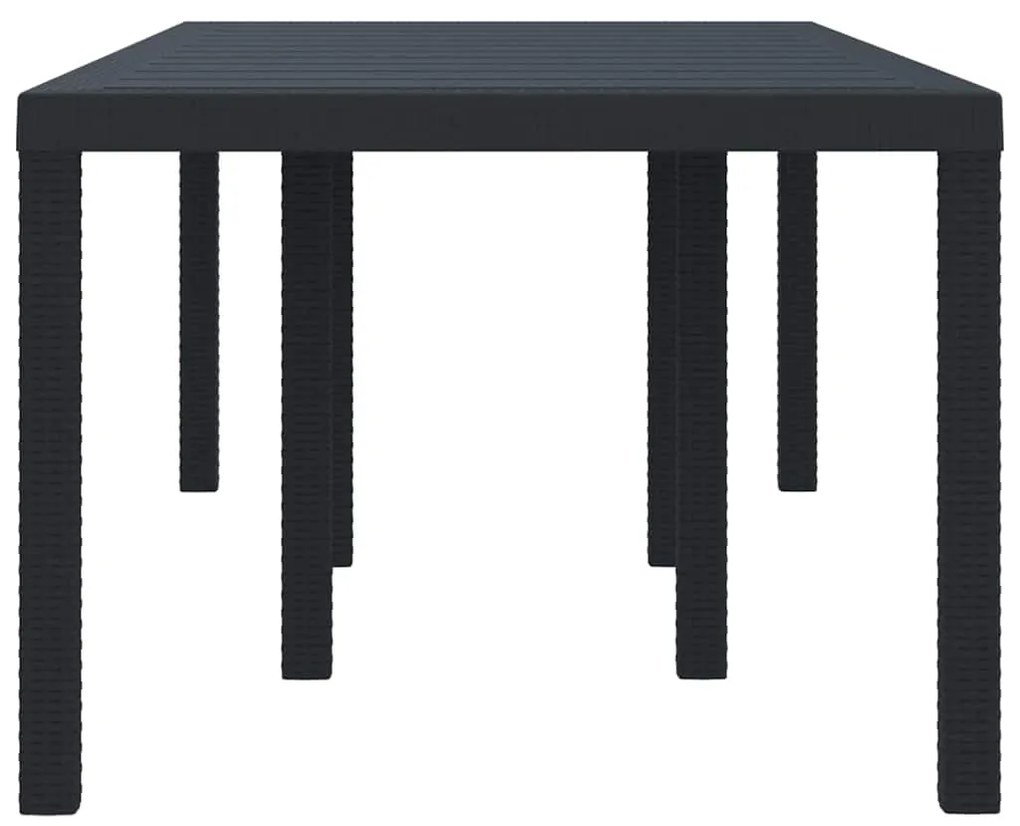 vidaXL Τραπέζι Κήπου Ανθρακί 200 x 100 x 73 εκ. συνθετικό ρατάν