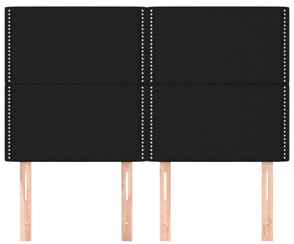 vidaXL Κεφαλάρια Κρεβατιού 4 τεμ. Μαύρα 72x5x78/88 εκ. Υφασμάτινα