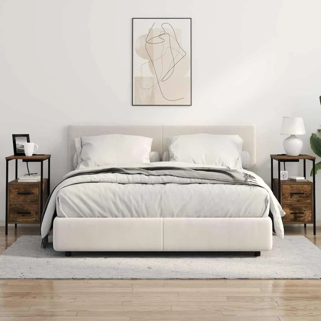 vidaXL Κομοδίνο 2 pcs Καπνιστό Δρύς 30 x 48 x 61 εκ Επεξεργασμένο ξύλο