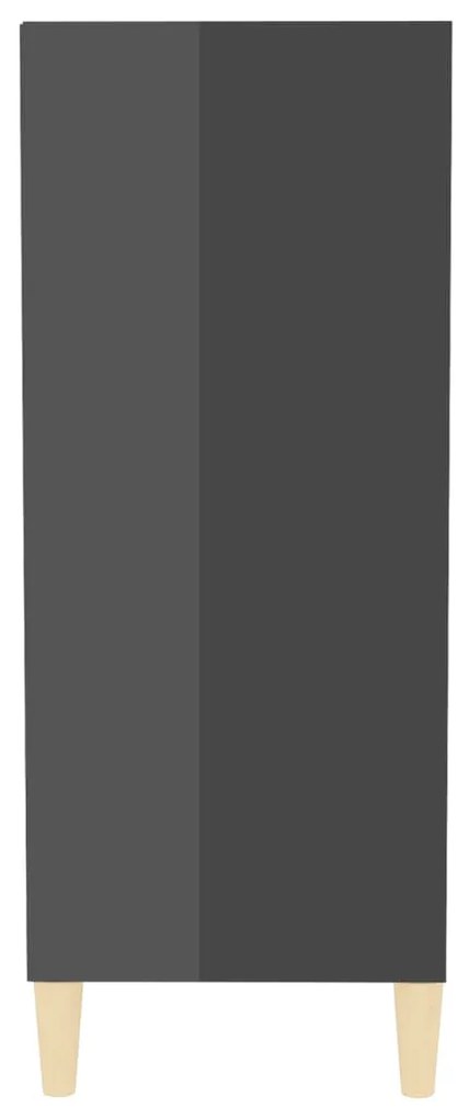 vidaXL Ραφιέρα Γυαλιστερή Γκρι 57 x 35 x 90 εκ. από Μοριοσανίδα