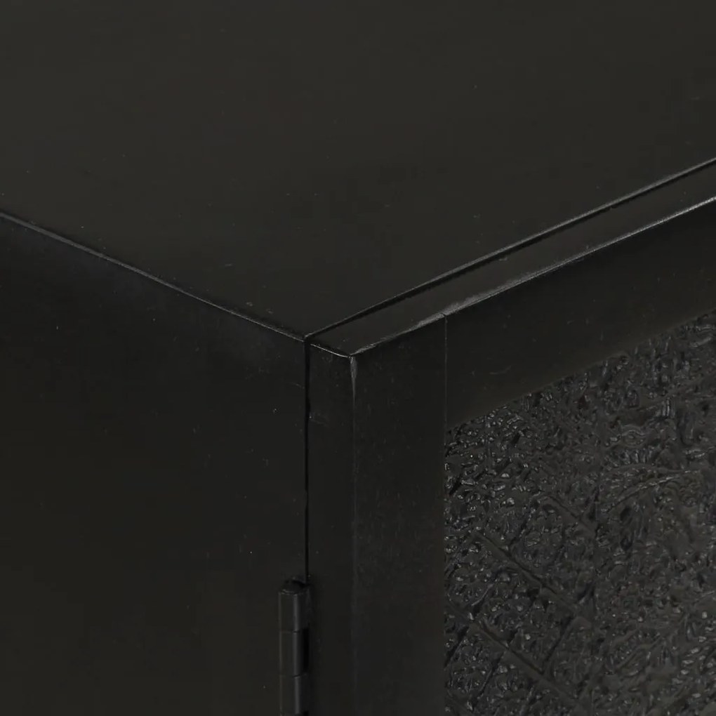 vidaXL Ντουλάπι Μαύρο 55x30x77 εκ. από Μασίφ Ξύλο Μάνγκο και Σίδηρο