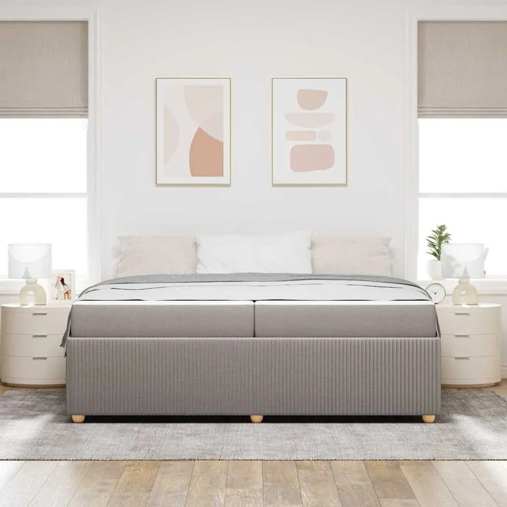 vidaXL Σκελετός κρεβατιού με στρώμα Taupe 200 x 200 cm ύφασμα