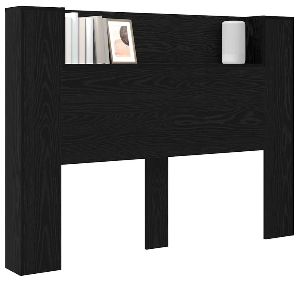 vidaXL Κεφαλάρι Μαύρη Οξυά 140 x 17 x 104,5 εκ Επεξεργασμένο ξύλο