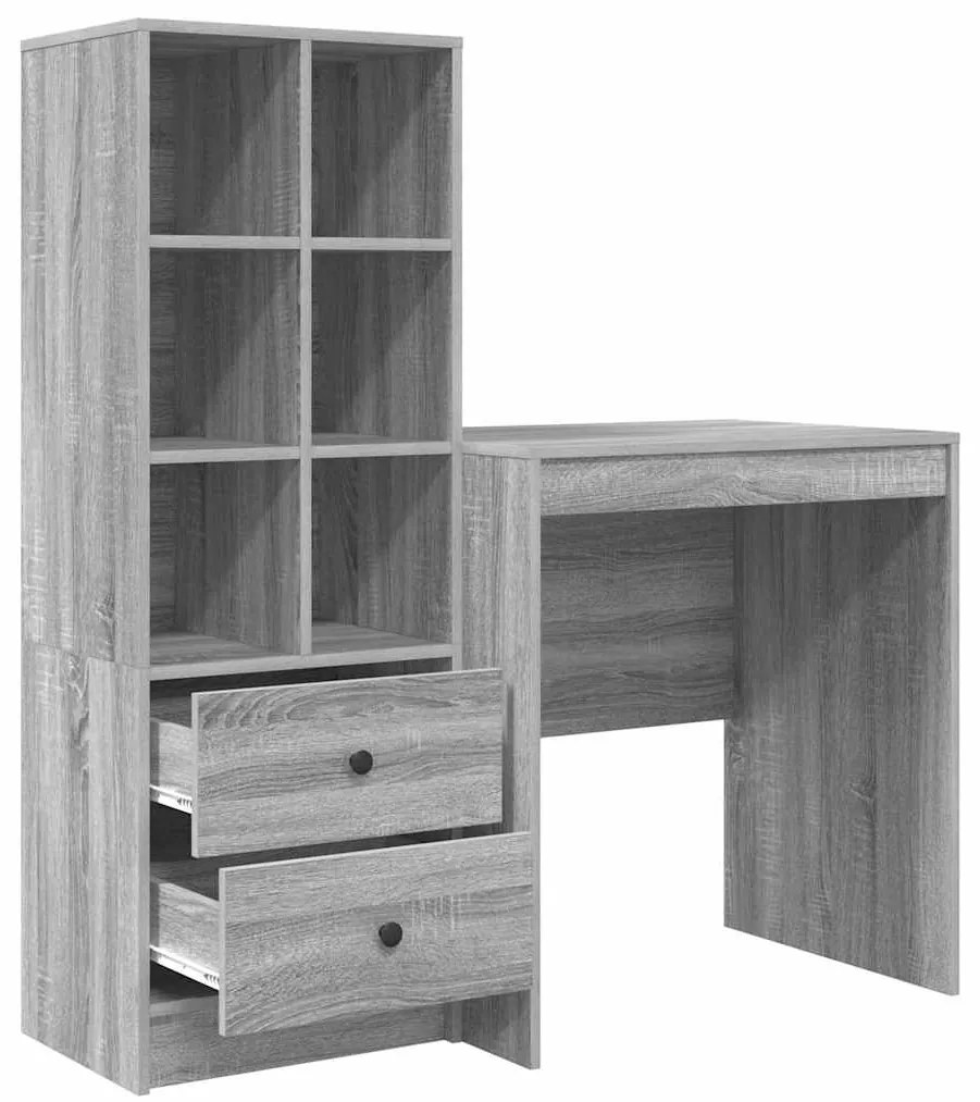 vidaXL Γραφείο με αποθηκευτικό χώρο 2 pcs Γκρι sonoma 70 x 50 x 76 εκ.