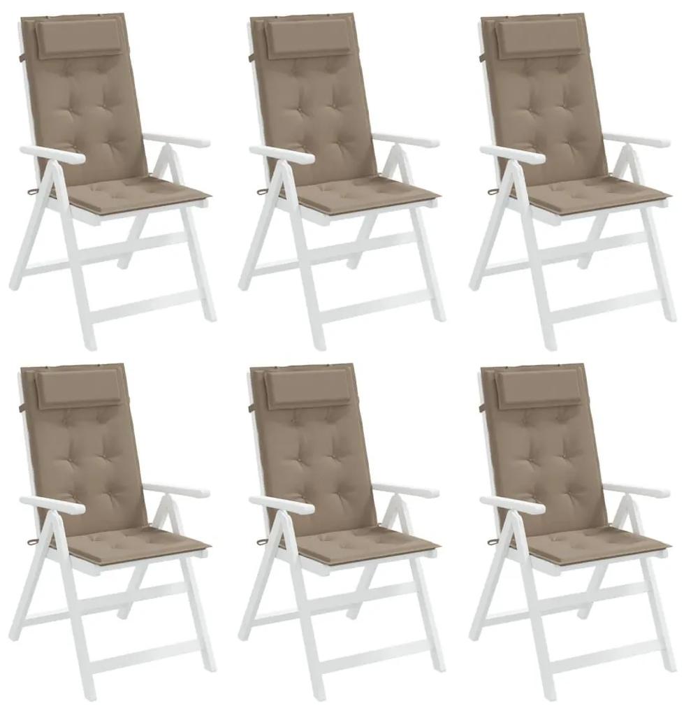 Μαξιλάρια Καρέκλας με Πλάτη 6 τεμ. Taupe από Ύφασμα Oxford - Μπεζ-Γκρι