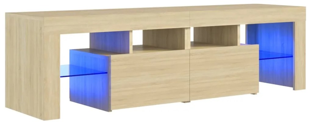 vidaXL Έπιπλο Τηλεόρασης με LED Sonoma Δρυς 140 x 36,5 x 40 εκ.