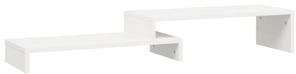 vidaXL Βάση Οθόνης Λευκή (52-101)x22x14 εκ. από Μασίφ Ξύλο Πεύκου