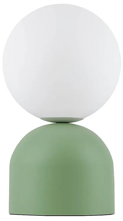 Φωτιστικό επιτραπέζιο Albus Megapap E14 μεταλλικό - γυάλινο χρώμα πράσινο - λευκό Ø13x28εκ.