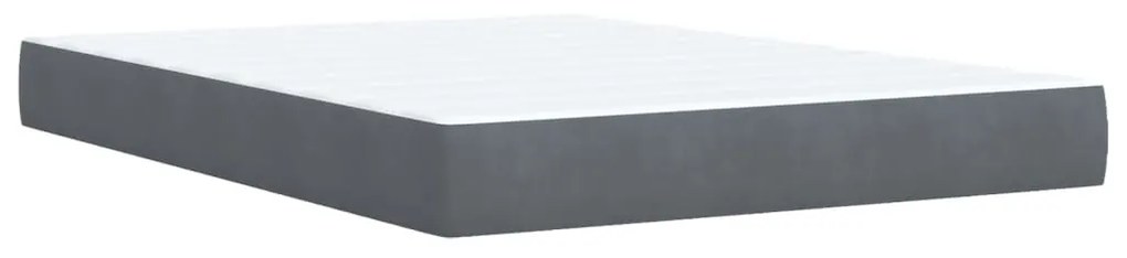 vidaXL Κρεβάτι Boxspring με Στρώμα Σκούρο Γκρι 140x190 εκ. Βελούδινο