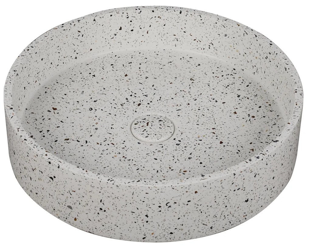 KARAG  ELPIS Νιπτήρας επικαθήμενος με βαλβίδα ELPIS Stracciatella CS-0003 KARAG Ø42,5x10cm KARAG-5206836668482