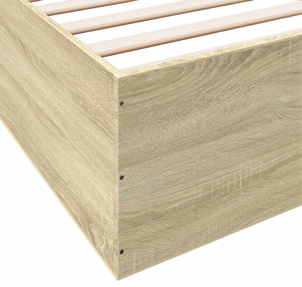 vidaXL Πλαίσιο Κρεβατιού Sonoma Δρυς 200x200 εκ. Επεξεργασμένο Ξύλο