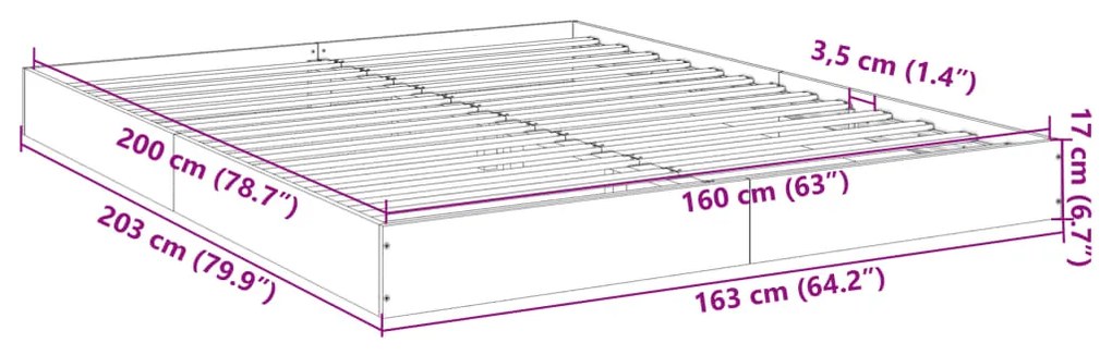 ΠΛΑΙΣΙΟ ΚΡΕΒΑΤΙΟΥ ΚΑΦΕ ΔΡΥΣ 160X200 ΕΚ. ΕΠΕΞΕΡΓΑΣΜΕΝΟ ΞΥΛΟ 842013