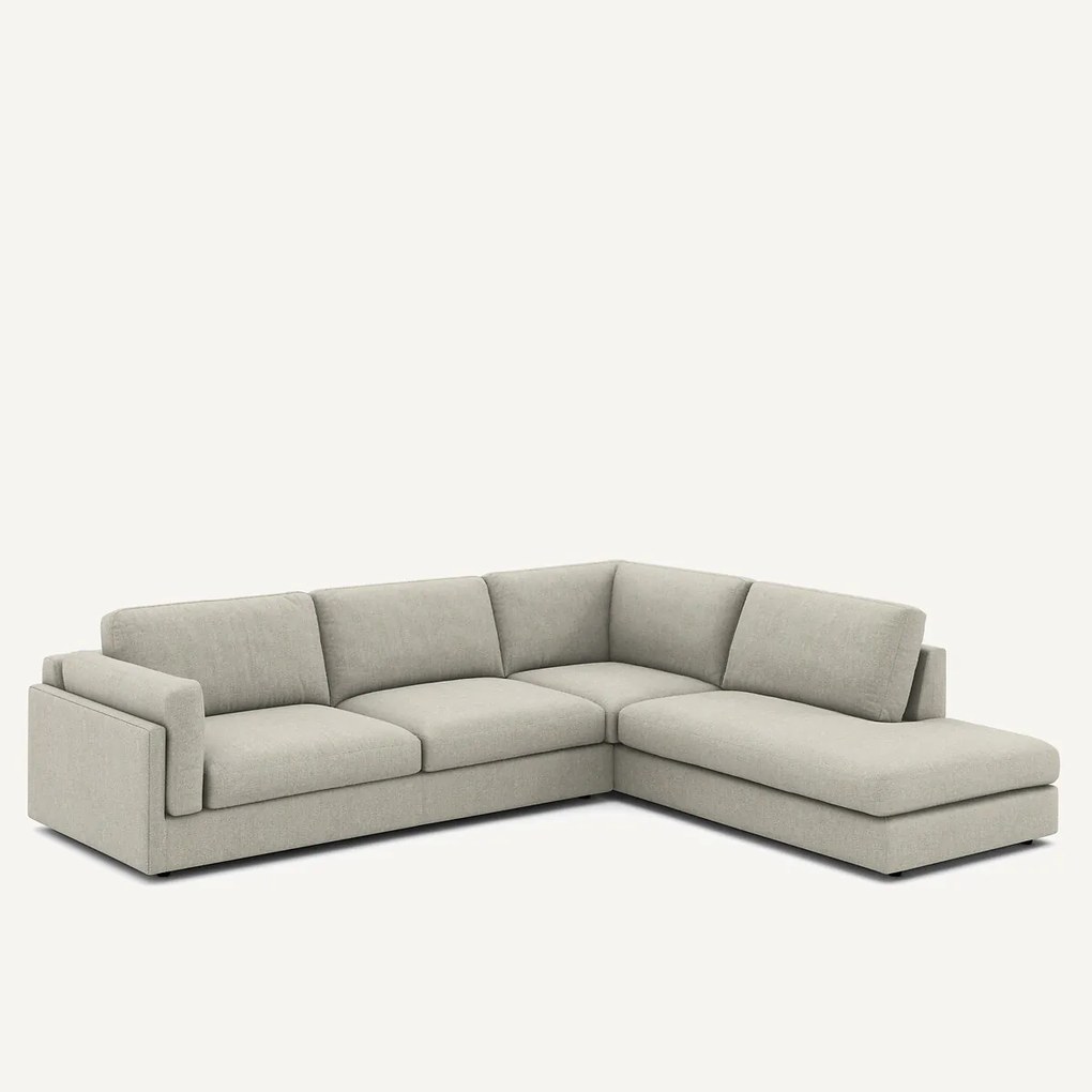 Γωνιακός καναπές με ανάκλιντρο σε υφή τουίντ, César