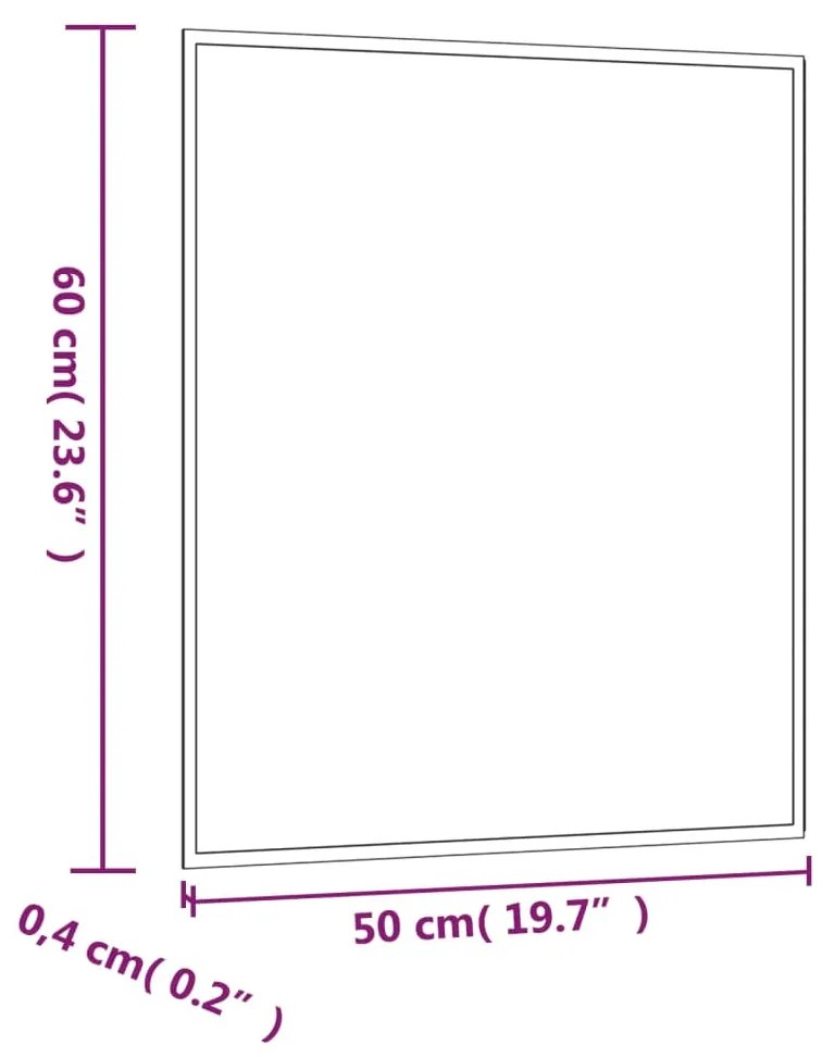 Καθρέφτης Επιτοίχιος Ορθογώνιος 50 x 60 εκ. - Ασήμι