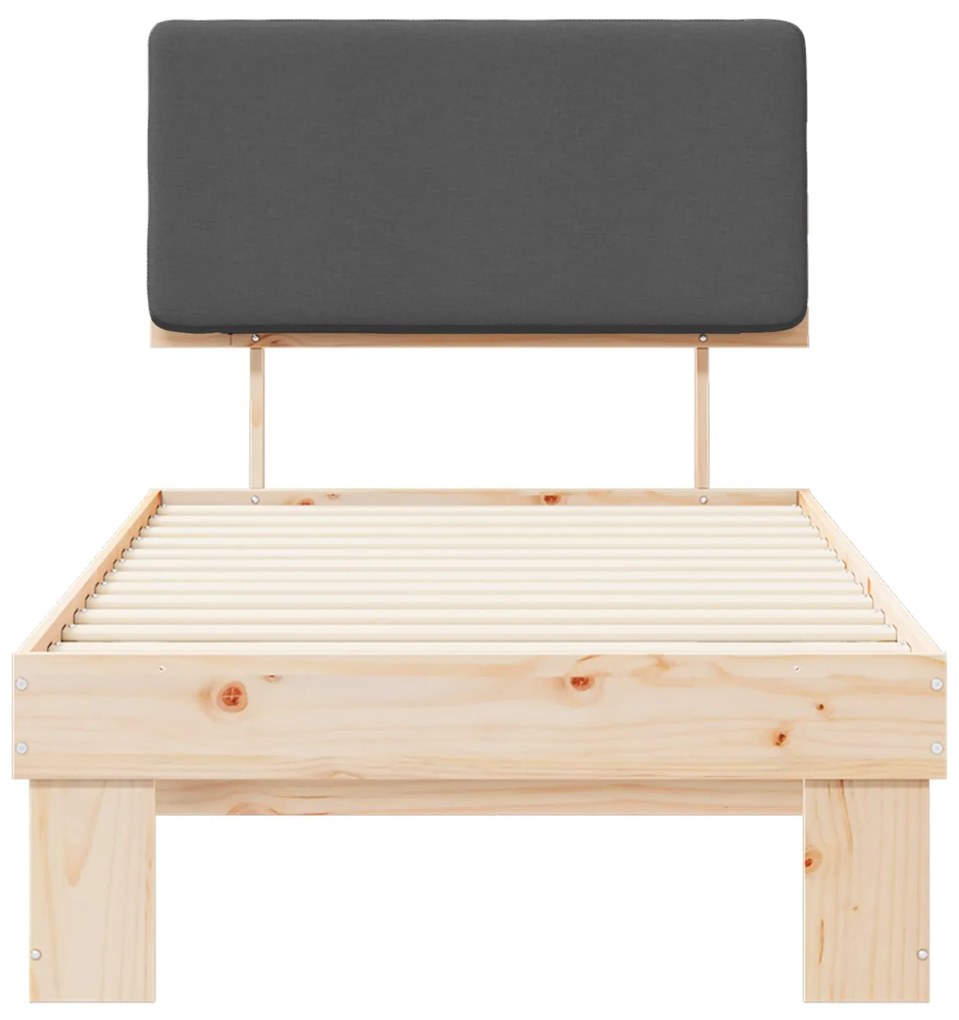 vidaXL Σκελετός Κρεβατιού με Επενδεδυμένο Κεφαλάρι Σκούρο Γκρι