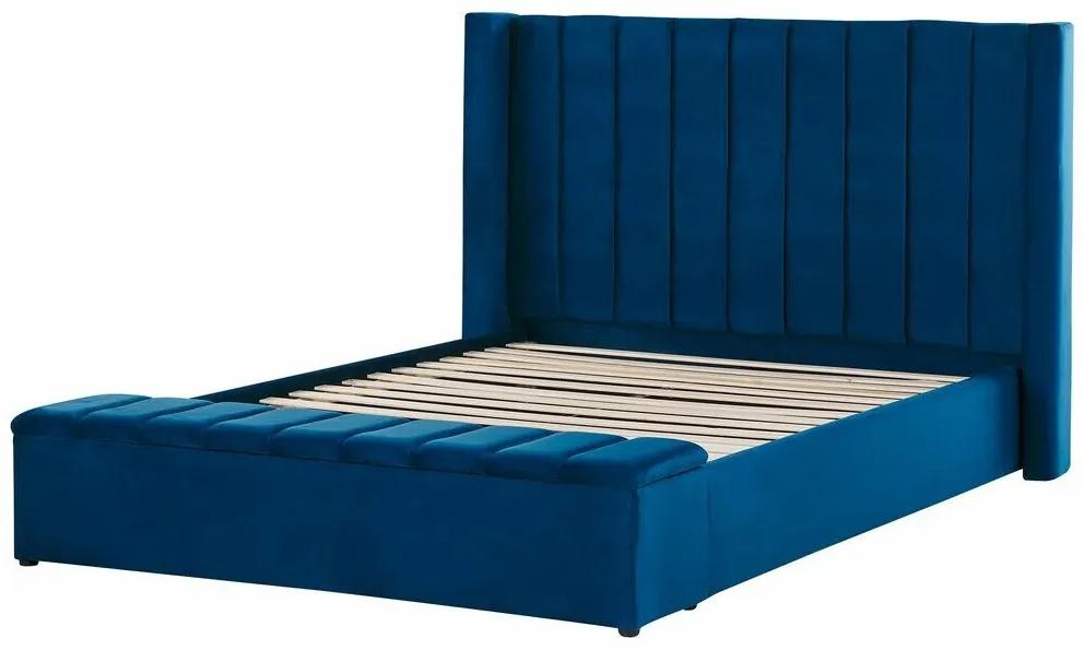 Κρεβάτι Berwyn 682, Διπλό, Μπλε, 160x200, Ταπισερί, Τάβλες για Κρεβάτι, 172x210x132cm, 75 kg, Ξύλο: Ευκάλυπτος | Epipla1.gr