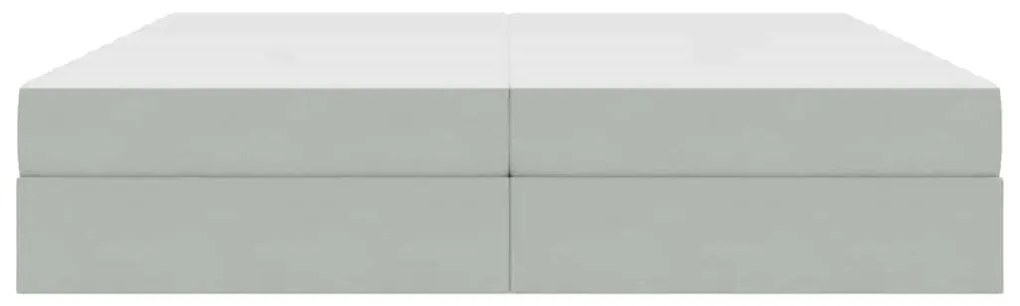 vidaXL Κρεβάτι με αποθηκευτικό χώρο και στρώμα με στρώμα Ανοιχτό γκρι