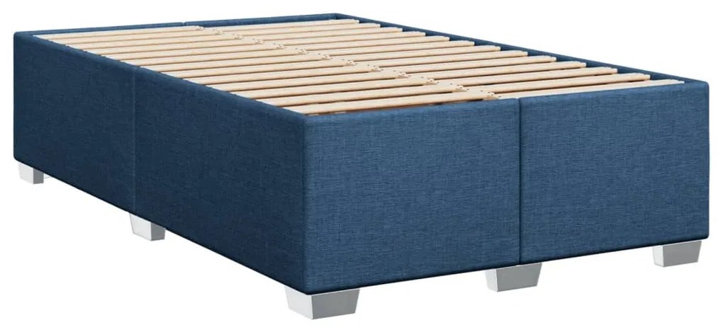 Κρεβάτι Boxspring με Στρώμα Μπλε 100 x 200 εκ. Υφασμάτινο - Μπλε