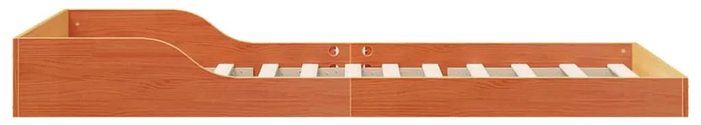 vidaXL Σκελετός Κρεβατιού Κερωτό καφέ 100 x 220 cm