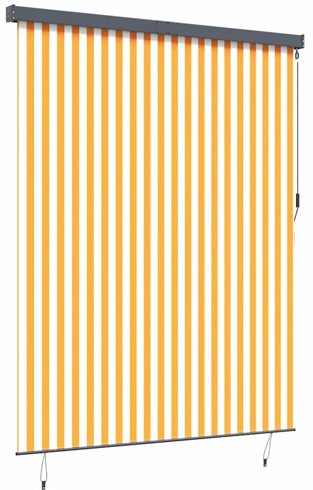 vidaXL Ρόλερ Ριγέ Κίτρινο και Μπλε 200 x 250 εκ. Ύφασμα και Αλουμίνιο