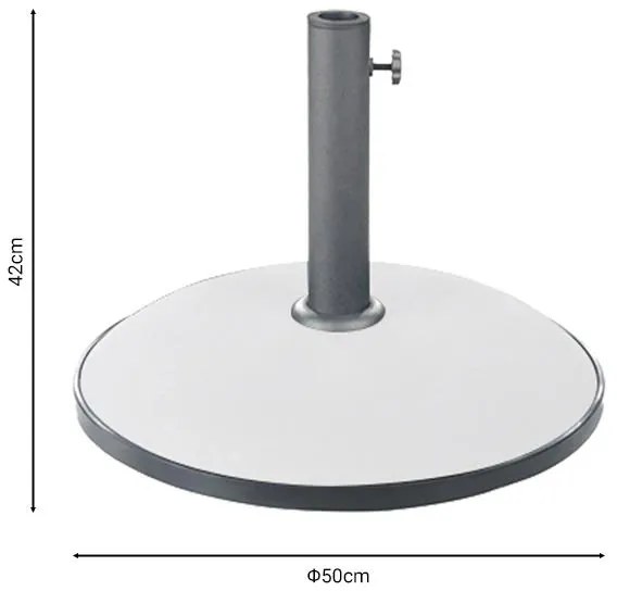 Βάση ομπρέλας Zicko τσιμέντο λευκό 35kg Φ50εκ 50x50x42 εκ.