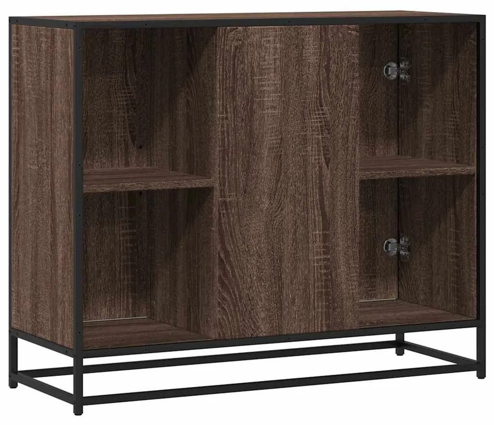 Sideboard καφέ δρυς 92x35x76 cm Ξύλινο μηχανουργικό ξύλο - Καφέ