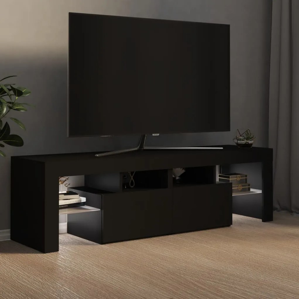 Έπιπλο Τηλεόρασης με LED Μαύρο 140 x 36,5 x 40 εκ. 804365