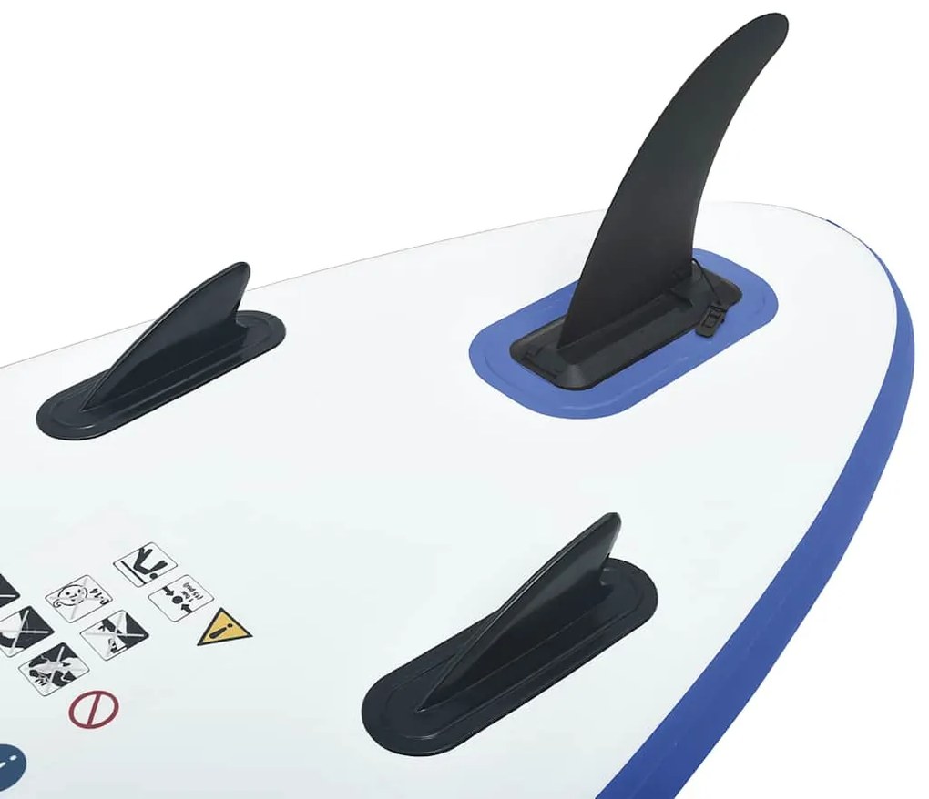 vidaXL Σετ Σανίδας Stand Up Paddle / Surf Φουσκωτό Μπλε και Λευκό