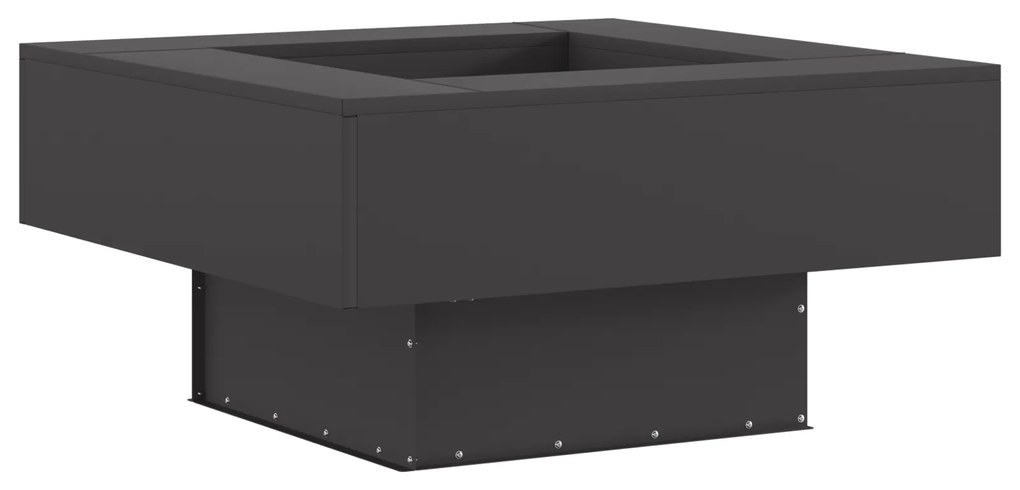 vidaXL Τετράγωνη Μαύρη Εστία Φωτιάς 80x80x40 εκ. από Ατσάλι
