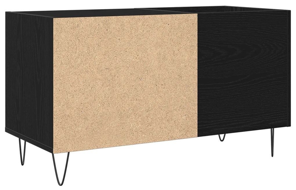 vidaXL Ντουλάπι Δίσκων Μαύρο Δρυς 84,5x38x48 εκ Επεξεργασμένο Ξύλο