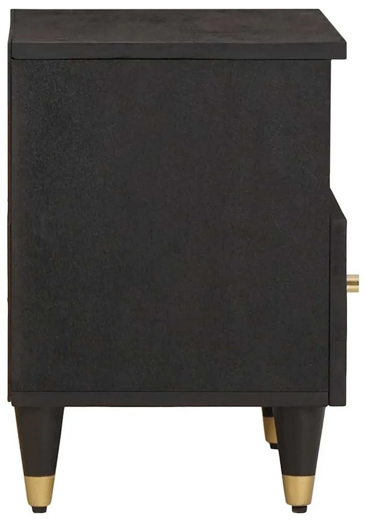 vidaXL Κομοδίνο 2 pcs Μαύρο 40 x 33 x 46 εκ. Στερεό ξύλο μάνγκο