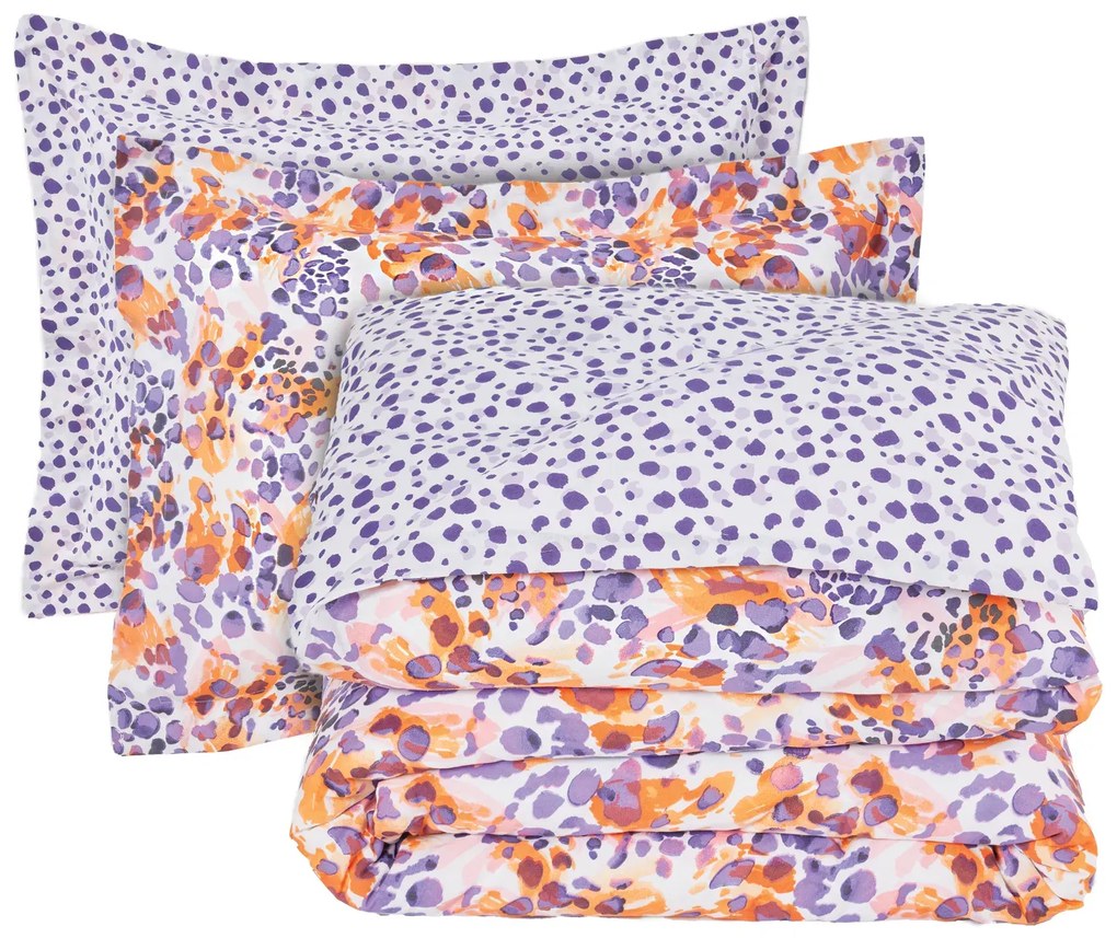DAS HOME ΣΕΤ ΣΕΝΤΟΝΙΑ ΥΠΕΡΔΙΠΛΑ ΜΕ ΛΑΣΤΙΧΟ CASUAL 5430 ORANGE, PURPLE