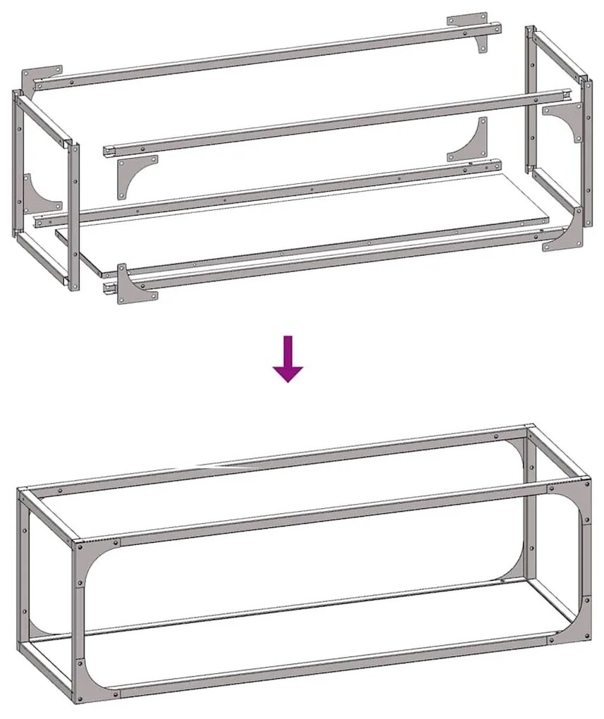 Ράφι για καυσόξυλα Μαύρο 25x25x80 cm Ατσάλι ψυχρής έλασης - Μαύρο