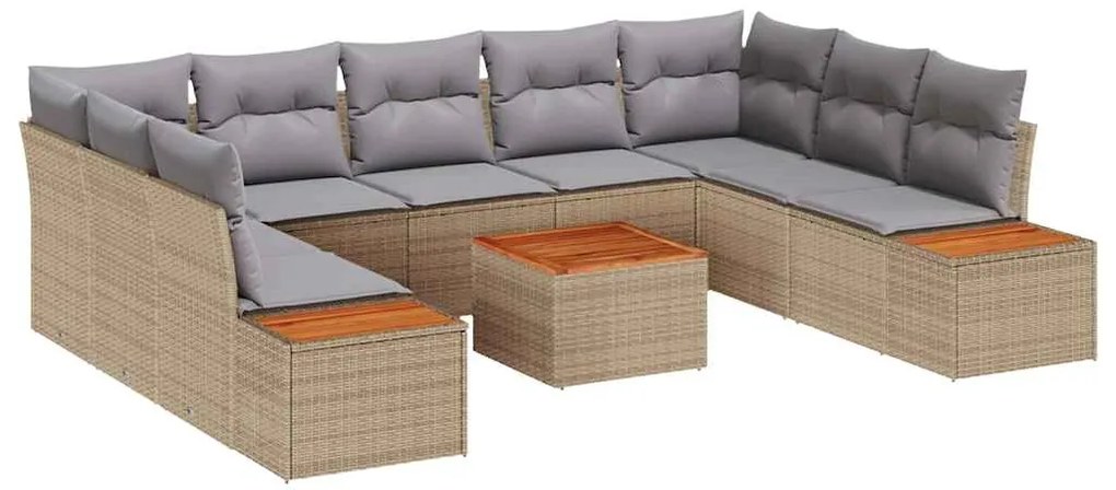 vidaXL Σετ Καναπέ Κήπου 6 pcs μπεζ και ανοιχτό γκρι 289 x 209 x 85 εκ