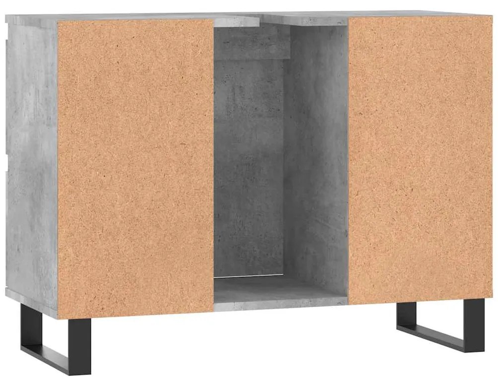vidaXL Ντουλάπι Μπάνιου Γκρι Σκυροδέματος 80x33x60 εκ. Επεξ. Ξύλο