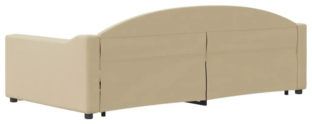 vidaXL Καναπές Κρεβάτι Συρόμενος Κρεμ 100x200 εκ. Υφασμάτινος Συρτάρια