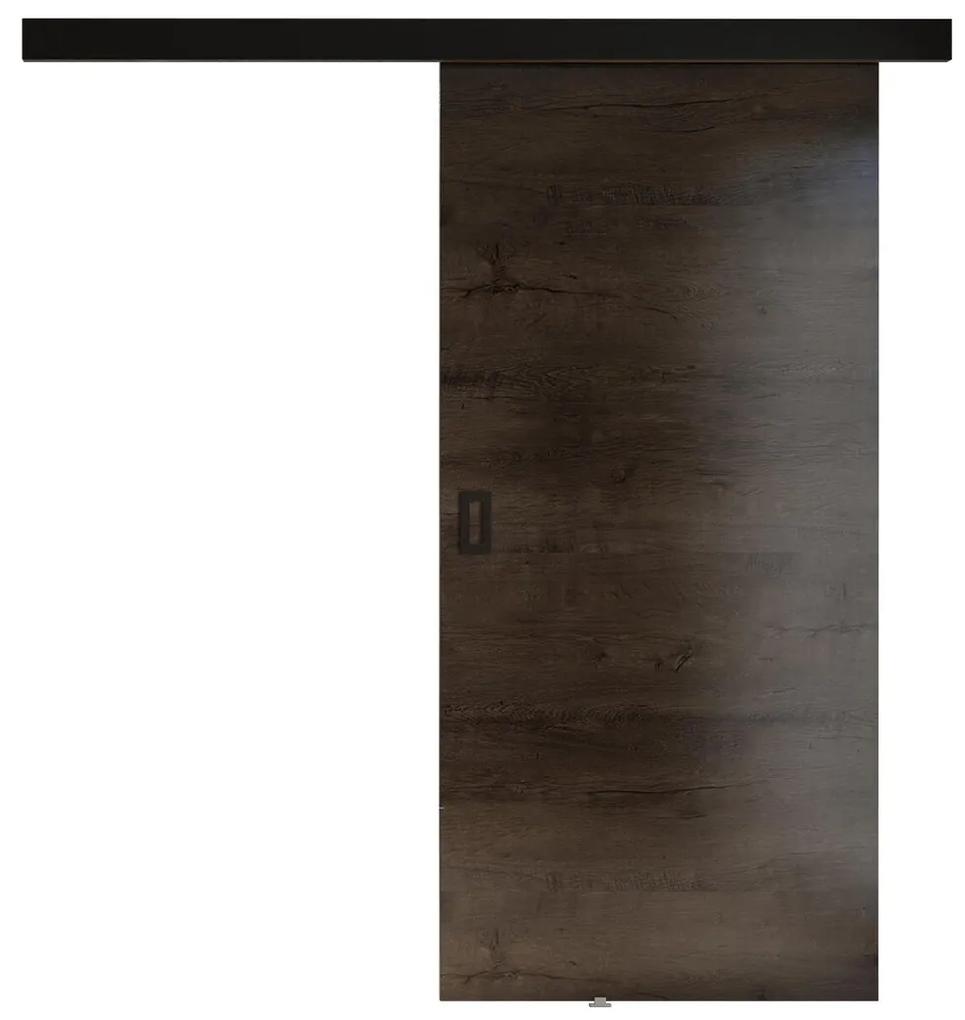 Συρόμενες πόρτες Dover 169, 26 kg, Σκούρα φλαμουριά, Πλαστικοποιημένη μοριοσανίδα, Καφέ, Αλουμίνιο | Epipla1.gr
