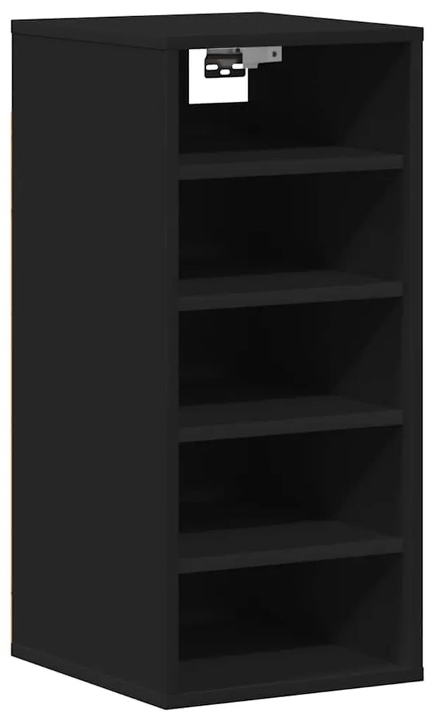 vidaXL Παπουτσοθήκες 2 τεμ. Μαύρες 31,5 x 35 x 70 εκ. από Επεξ. Ξύλο