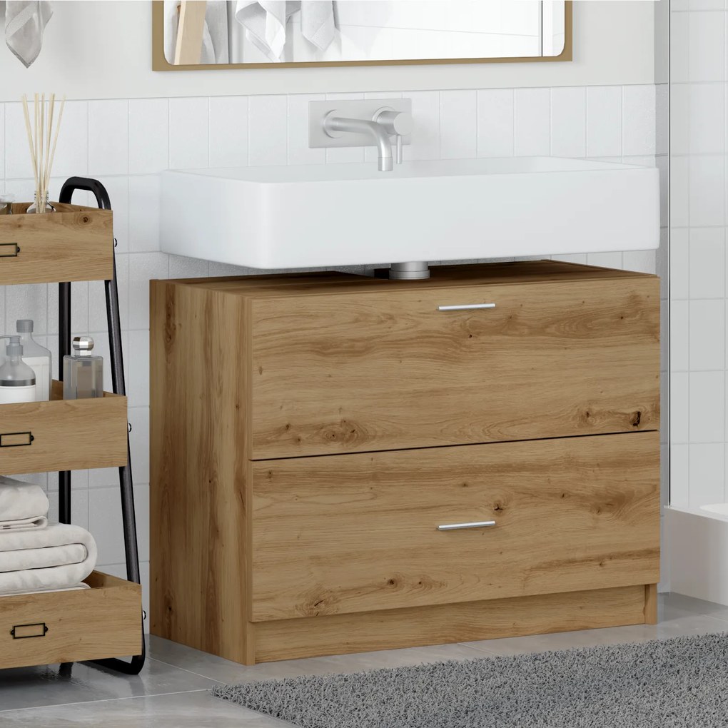 vidaXL Ντουλάπι Νιπτήρα Artisan Oak 78x37x59 εκ Μηχανικά Ξύλα