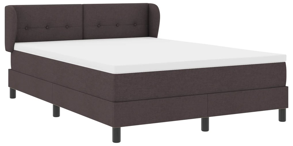 vidaXL Κρεβάτι Box Spring με Στρώμα Καφέ 140x200 εκ. Υφασμάτινο