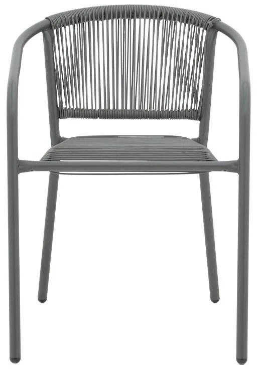 Καρέκλα Lindaria στοιβαζόμενη μέταλλο-pe rattan ανθρακί 54x63x74 εκ. 54x63x74 εκ.
