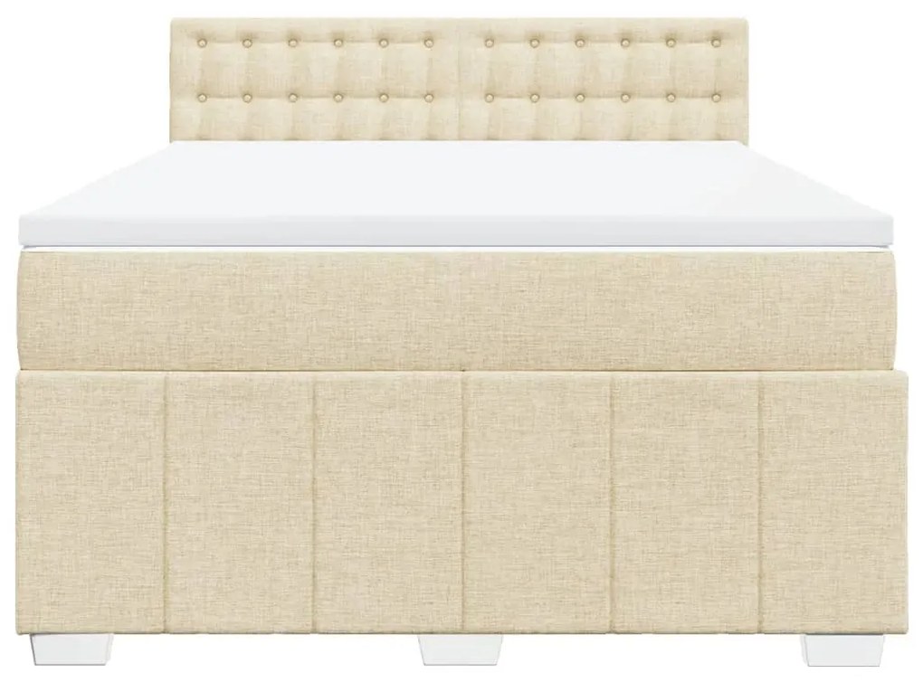 ΚΡΕΒΑΤΙ BOXSPRING ΜΕ ΣΤΡΩΜΑ ΚΡΕΜ 140X200 ΕΚ. ΥΦΑΣΜΑΤΙΝΟ 3289410