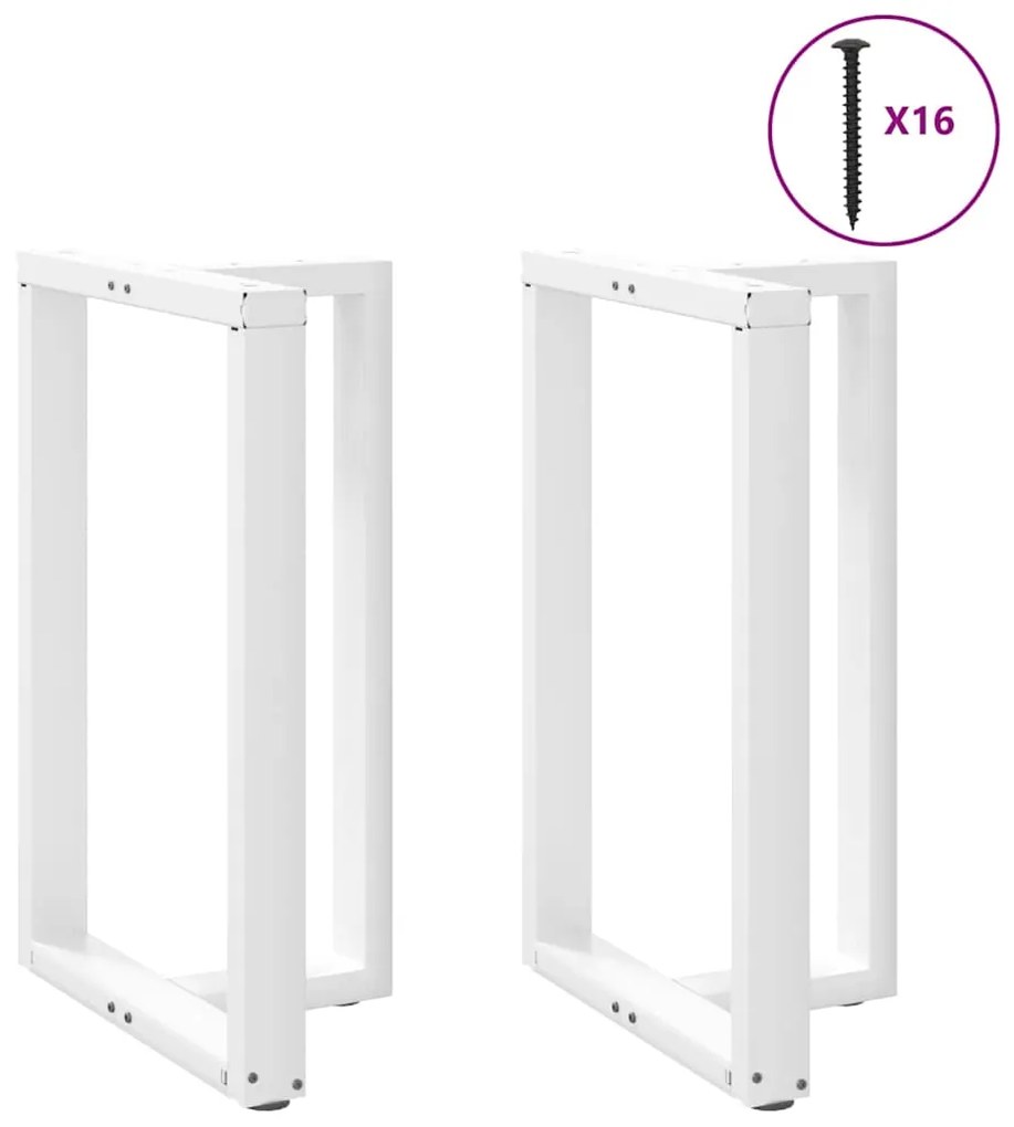 vidaXL Πόδια Τραπεζιού Μπαρ σε Σχήμα Τ, 2 τεμ. Λευκά 60x35x(90-91) εκ. Ατσάλι