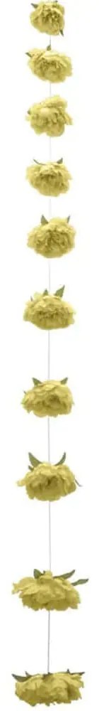 Τεχνητή Γιρλάντα Παιώνια 00-23838-10-3 Φ11x180cm Yellow Marhome Ύφασμα,Πλαστικό