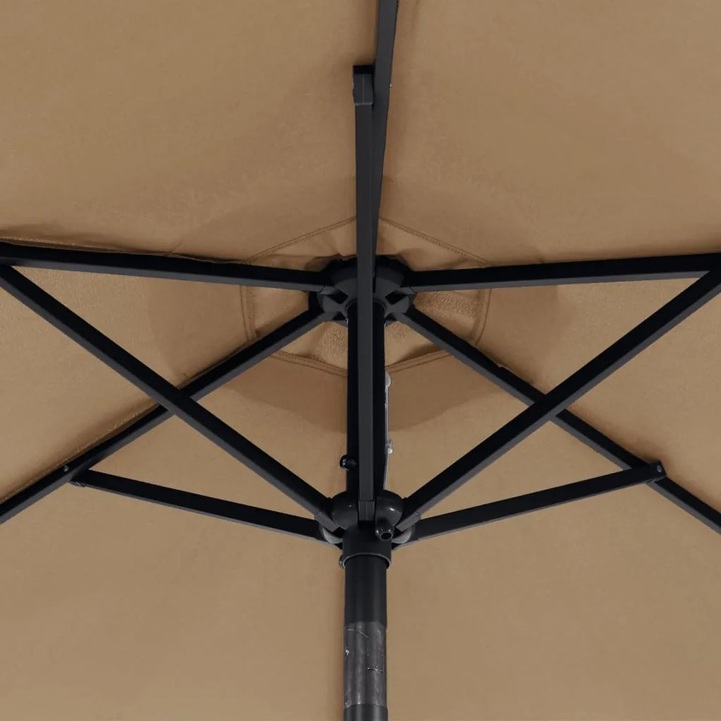 Ομπρέλα Κήπου με Ατσάλινο Ιστό Taupe 225x225x212 εκ. - Μπεζ-Γκρι