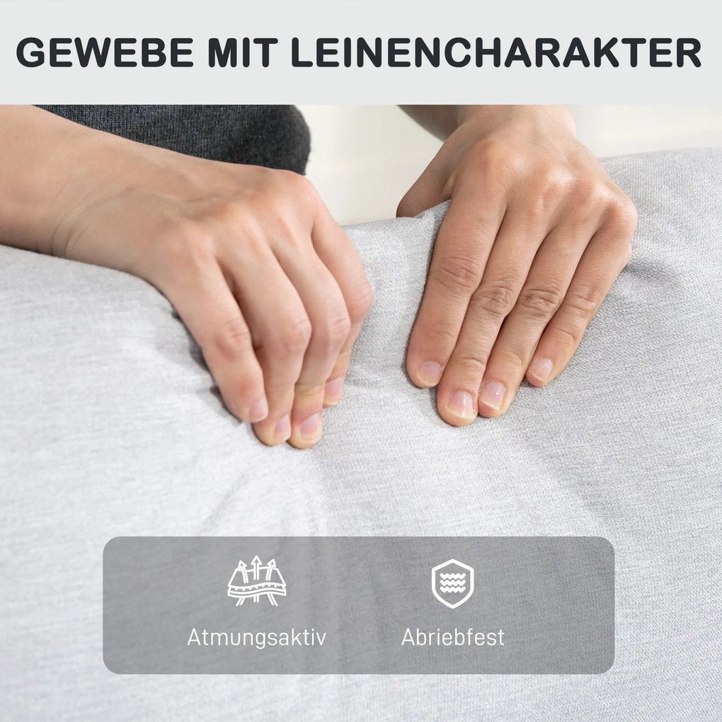 HOMCOM Ρυθμιζόμενη πολυθρόνα με υποπόδιο, Μοντέρνα πολυθρόνα, Ανοιχτό γκρι